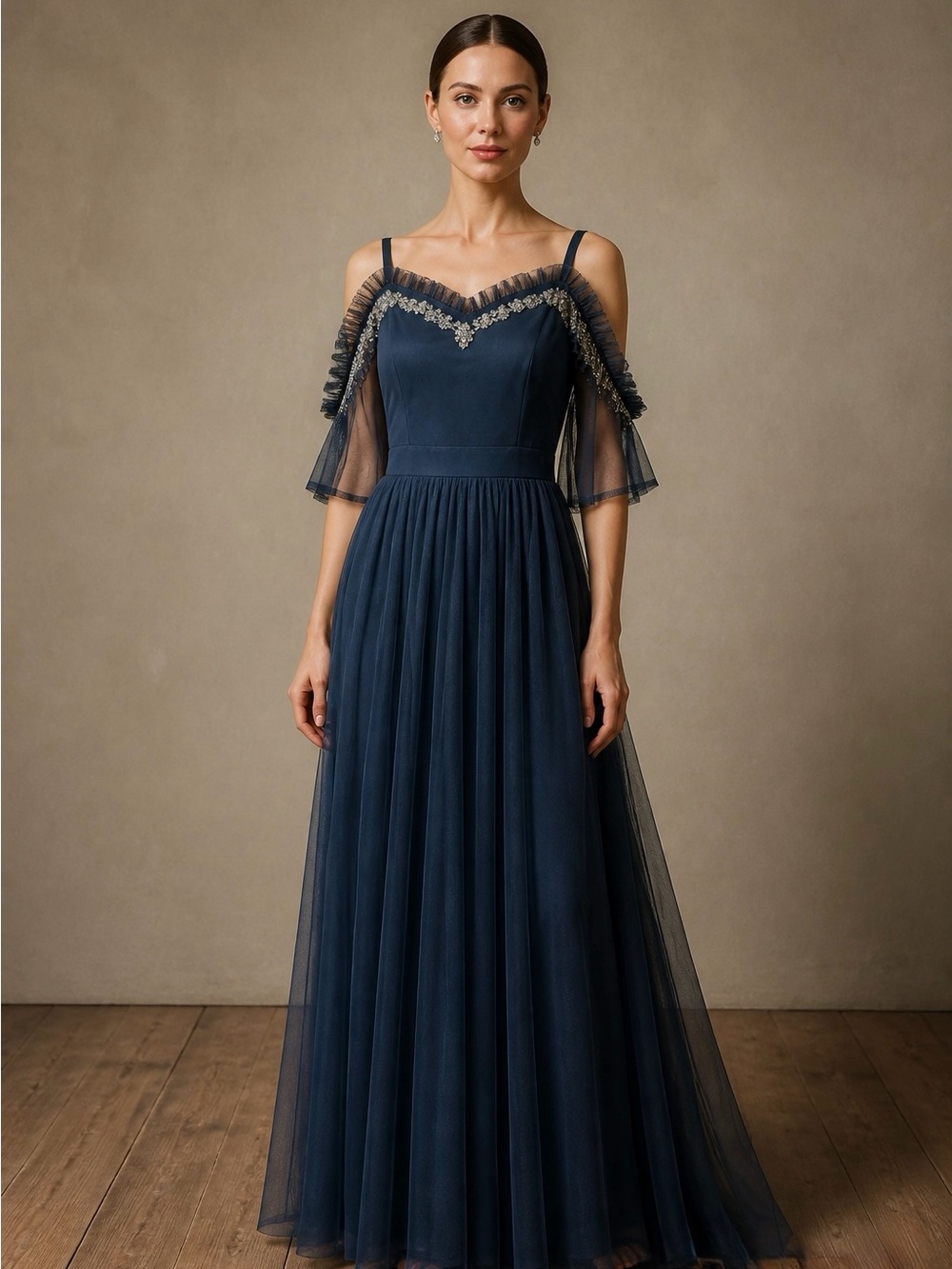 MAYA Sequin Tulle Gown (E)